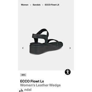 ECCO Flowt LX Womens Wedge Sandal Black Nubuck‎ EU Size 38 - US Size 8/8.5